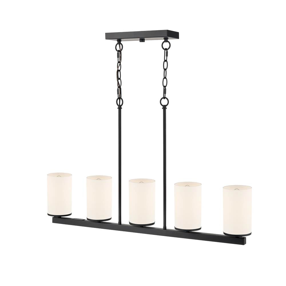 Millennium Lighting 2725WG-MB Matte Black Verlana 35'' 5-light Linear Chandelier - Matte Black Image 5