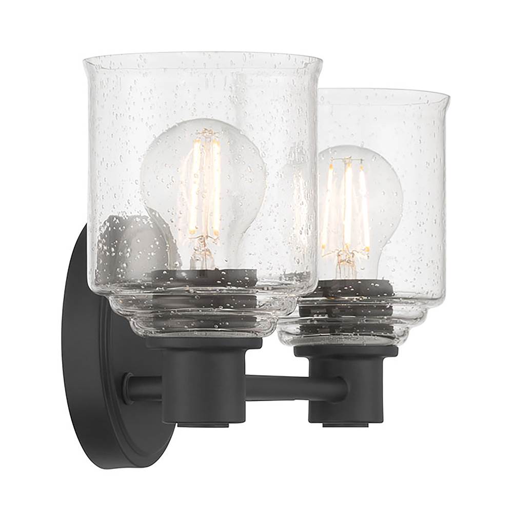 Millennium Lighting 202102-MB Matte Black Vessair 14'' Wide 2-light Vanity Image 7