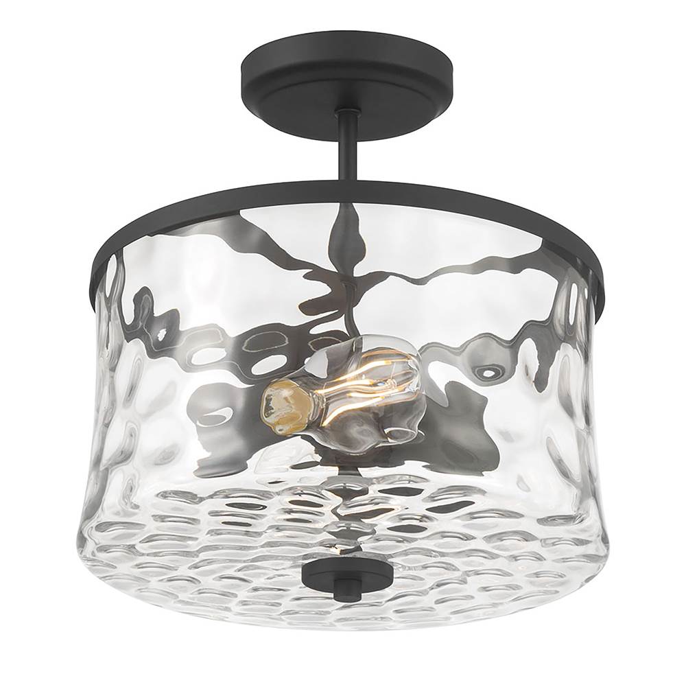 Millennium Lighting 909201-MB Matte Black Clarvyn 12'' Wide 2-light Semi-flush Mount Image 1