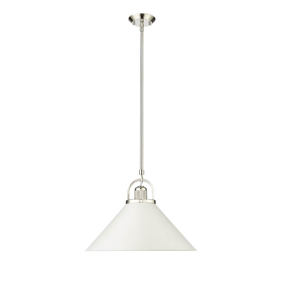 Millennium Lighting 20901-PN/MW Polished Nickel,Matte White Pendant Light Image 1
