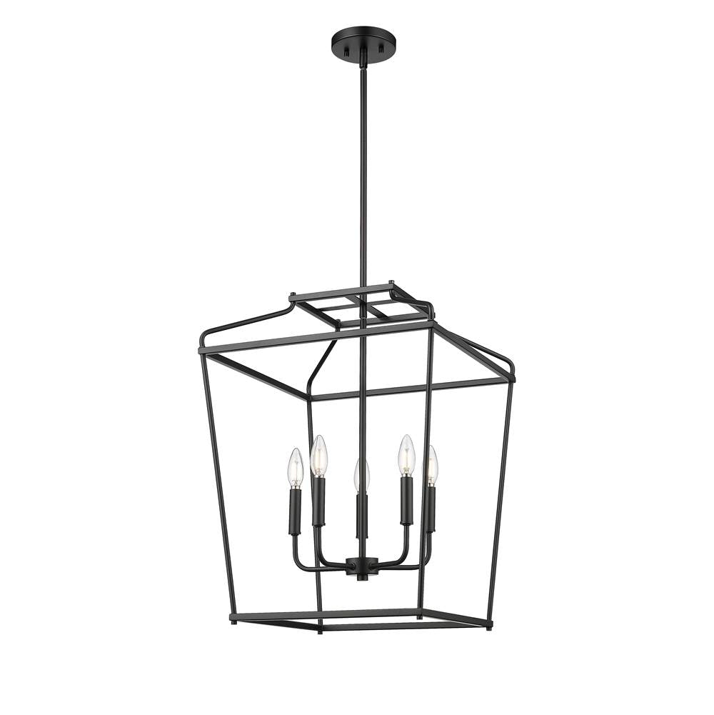 Millennium Lighting 19005-MB Matte Black Nellita 18'' Wide 5-light Pendant - Matte Black Image 1