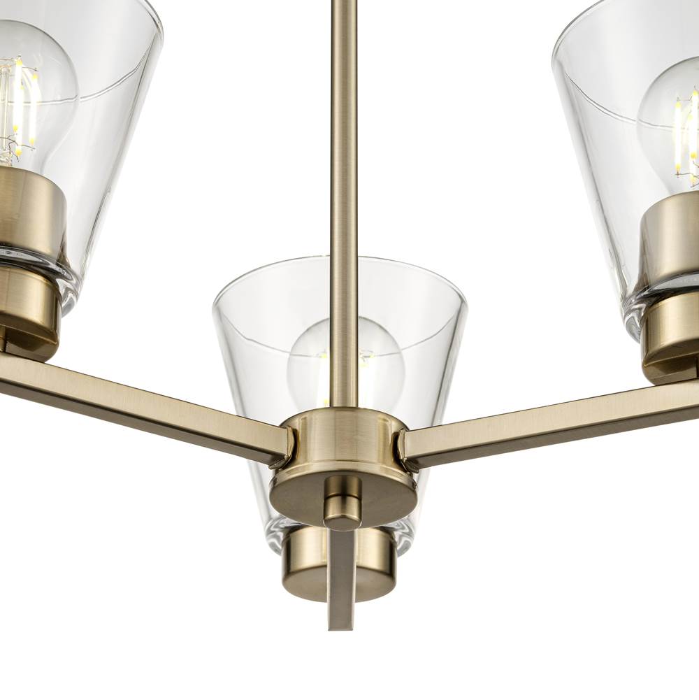 Millennium Lighting 64103-MG Modern Gold Strayhan 18'' 3-light Chandelier - Modern Gold Image 6