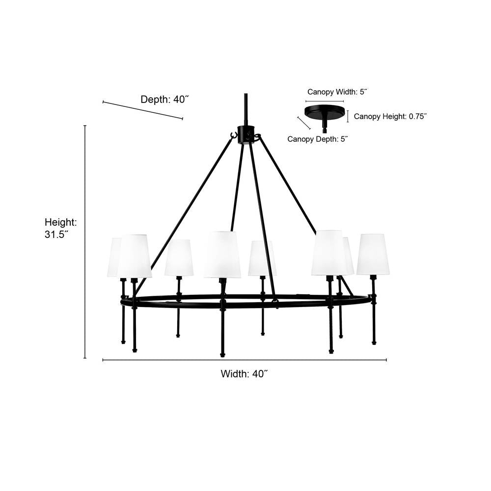 Millennium Lighting 16608-VB Vintage Brass Adorra 40'' Wide 8-light Chandelier - Vintage Brass Image 2