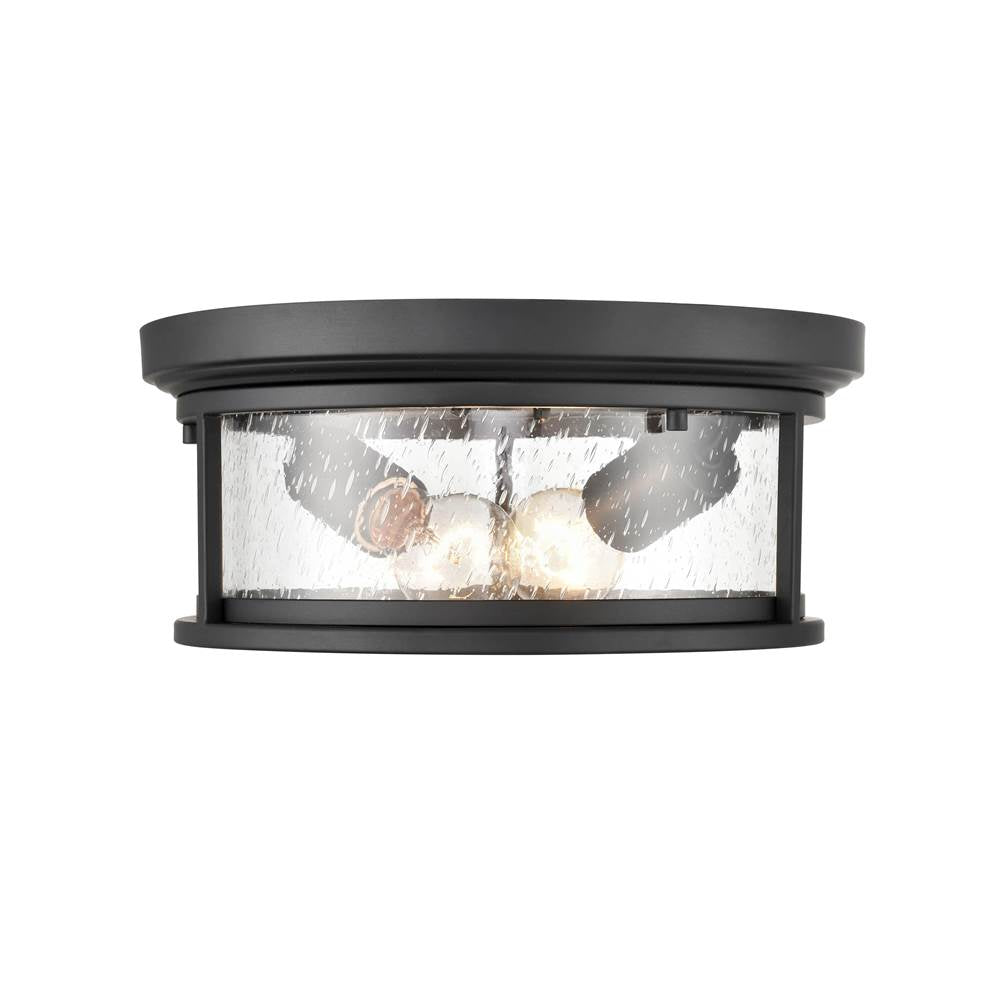 Millennium Lighting 4402-PBK Powder Coat Black Outdoor Flush Mount Image 1