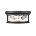 Millennium Lighting 4402-PBK Powder Coat Black Outdoor Flush Mount Image 1