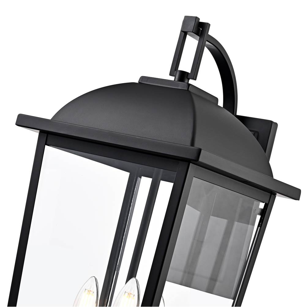 Millennium Lighting 6303-PBK Powder Coated Black Houston 24'' High 3-light Outdoor Wall Lantern - Powder Coated Black Image 4