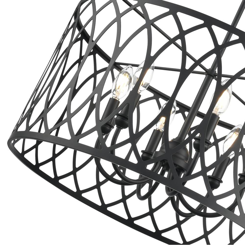 Millennium Lighting 42106-MB Matte Black Arelyn 23'' Wide 6-light Pendant - Matte Black Image 5