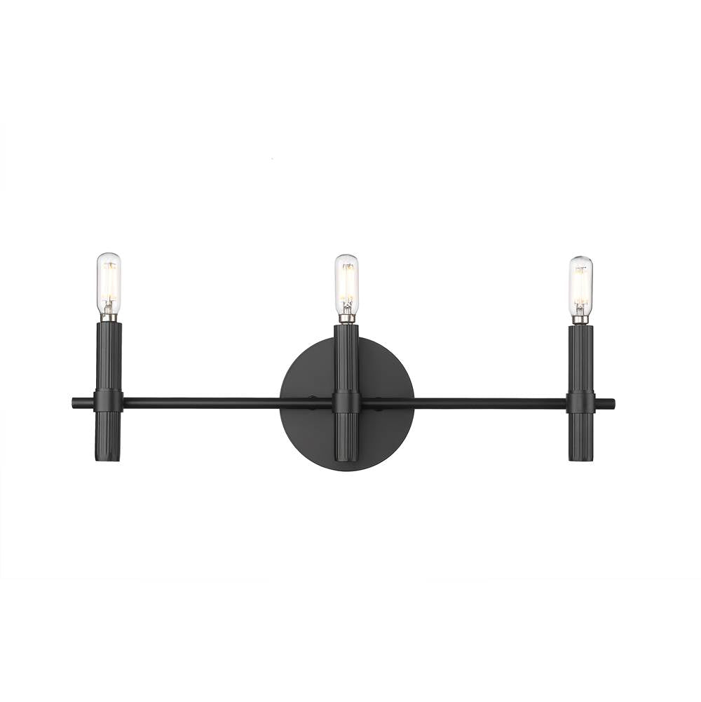 Millennium Lighting 25603-MB Matte Black Skyva 6'' High 3-light Vanity - Matte Black Image 6