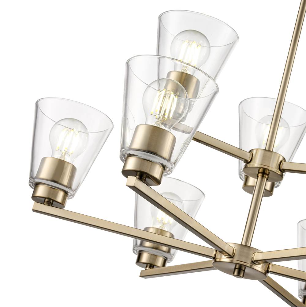 Millennium Lighting 64109-MG Modern Gold Strayhan 28.5'' 9-light Chandelier - Modern Gold Image 4