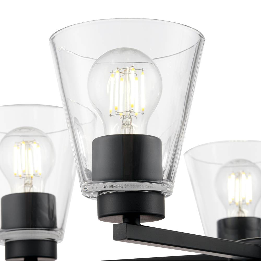 Millennium Lighting 64105-MB Matte Black Strayhan 24'' 5-light Chandelier - Matte Black Image 5