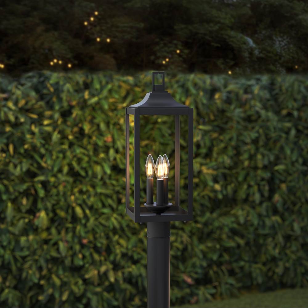 Millennium Lighting 402303-PBK Powder Coated Black Halston 20.5'' High 3-light Outdoor Post Lantern Image 4