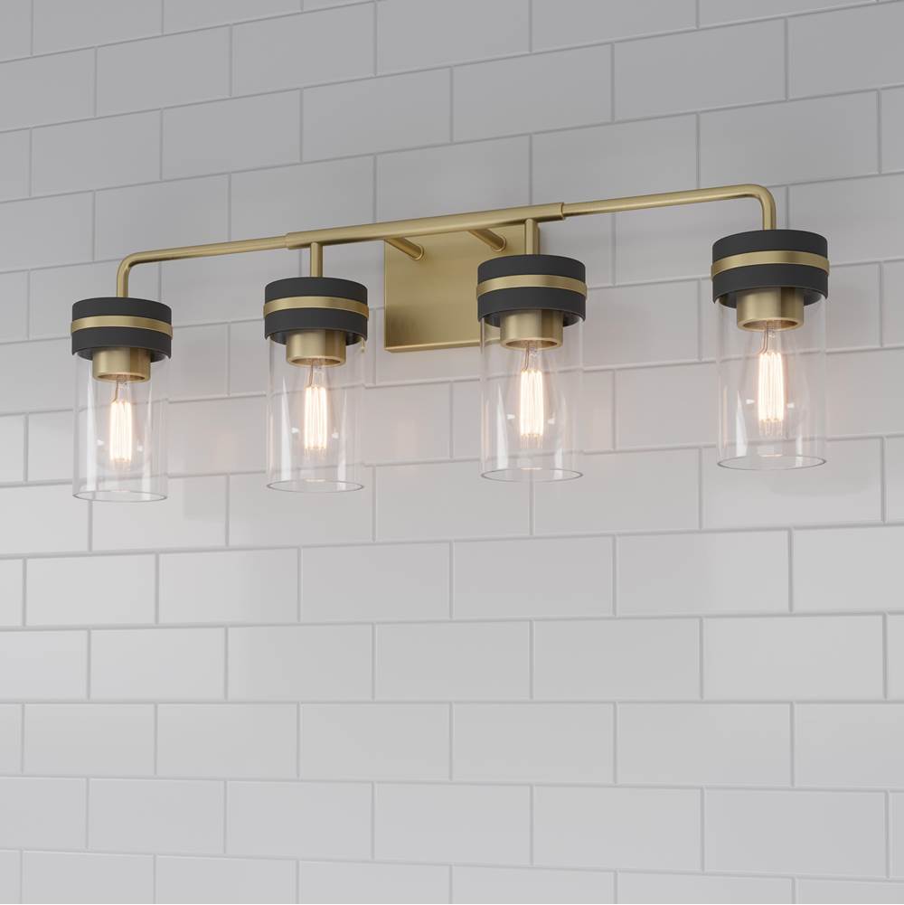 Millennium Lighting 95204-VB/MB Vintage Brass Marbridge 28'' Wide 4-light Vanity Image 4