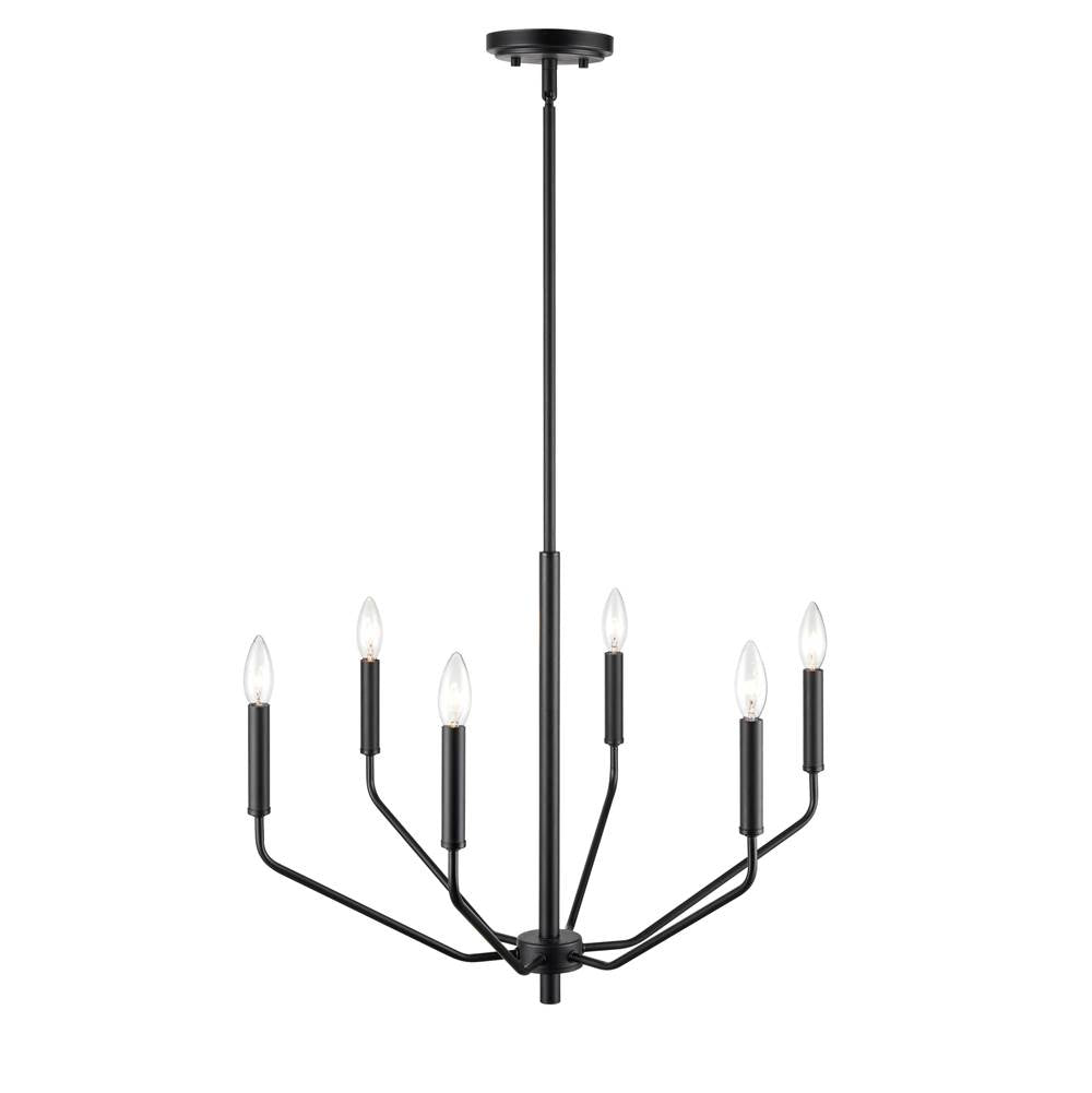 Millennium Lighting 8166-MB Matte Black 6 Light Chandelier Image 6