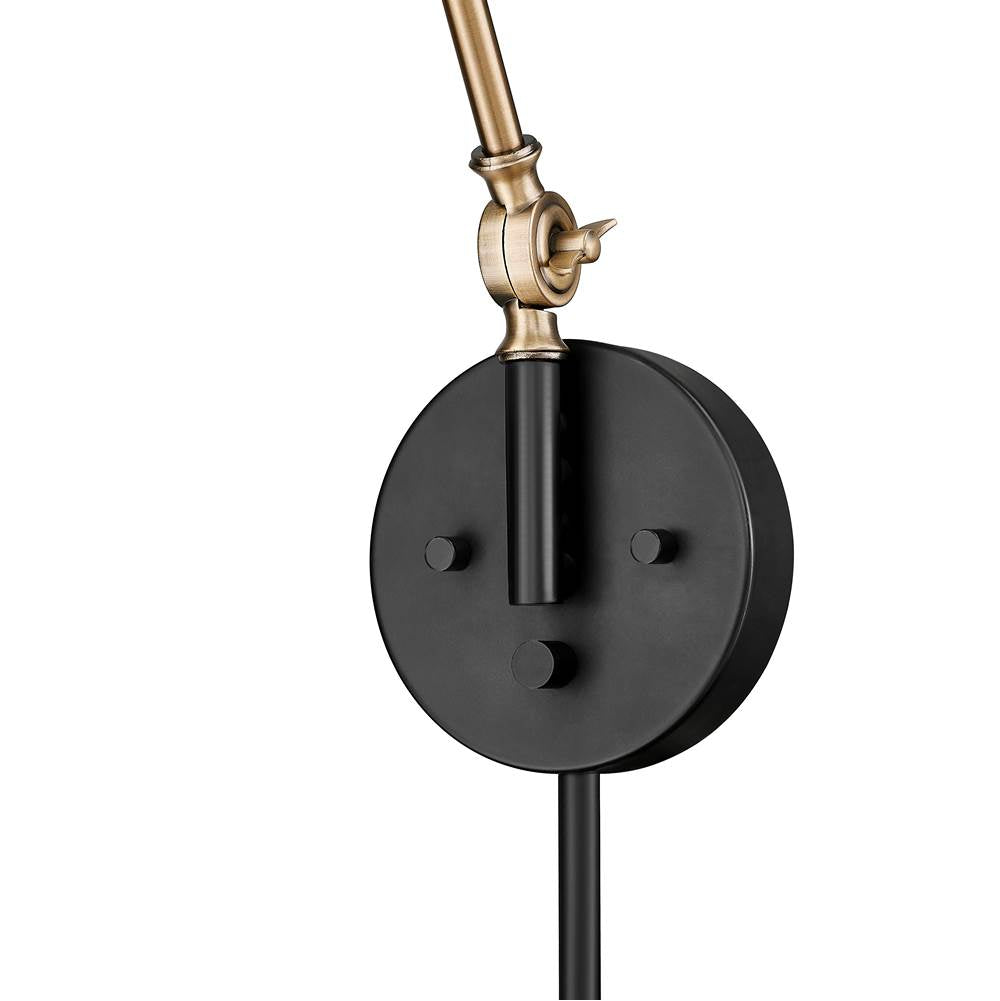 Millennium Lighting 10001-MB/VB Matte Black,Vintage Brass Swing Arm Sconce Light Image 6