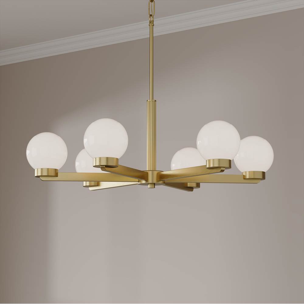Millennium Lighting 97106-VB Vintage Brass Ardeva 28'' Wide 6-light Chandelier Image 4