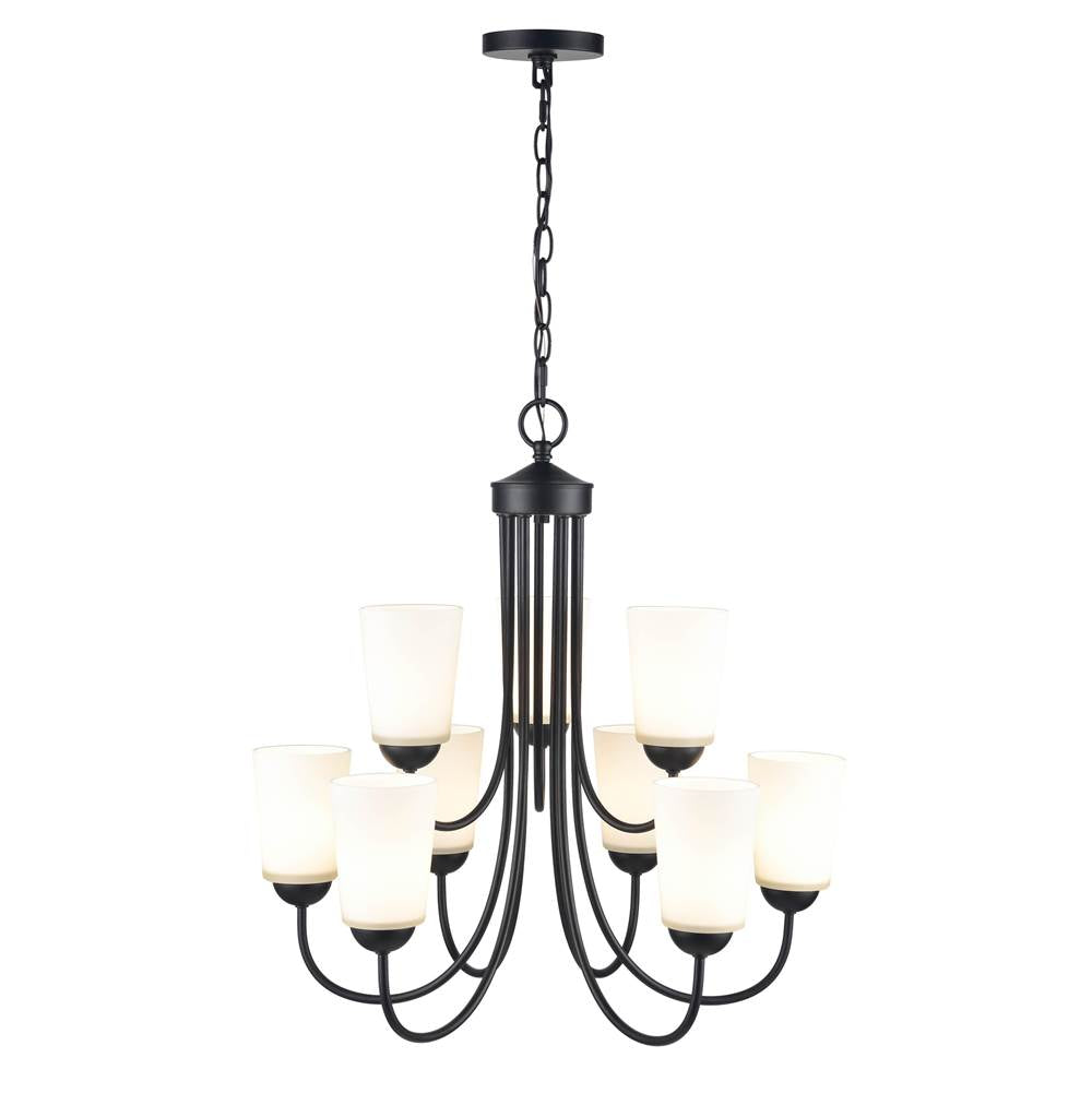 Millennium Lighting 9809-MB Matte Black Ivey Lake 9-light Chandelier Ceiling Light Matte Black Image 1