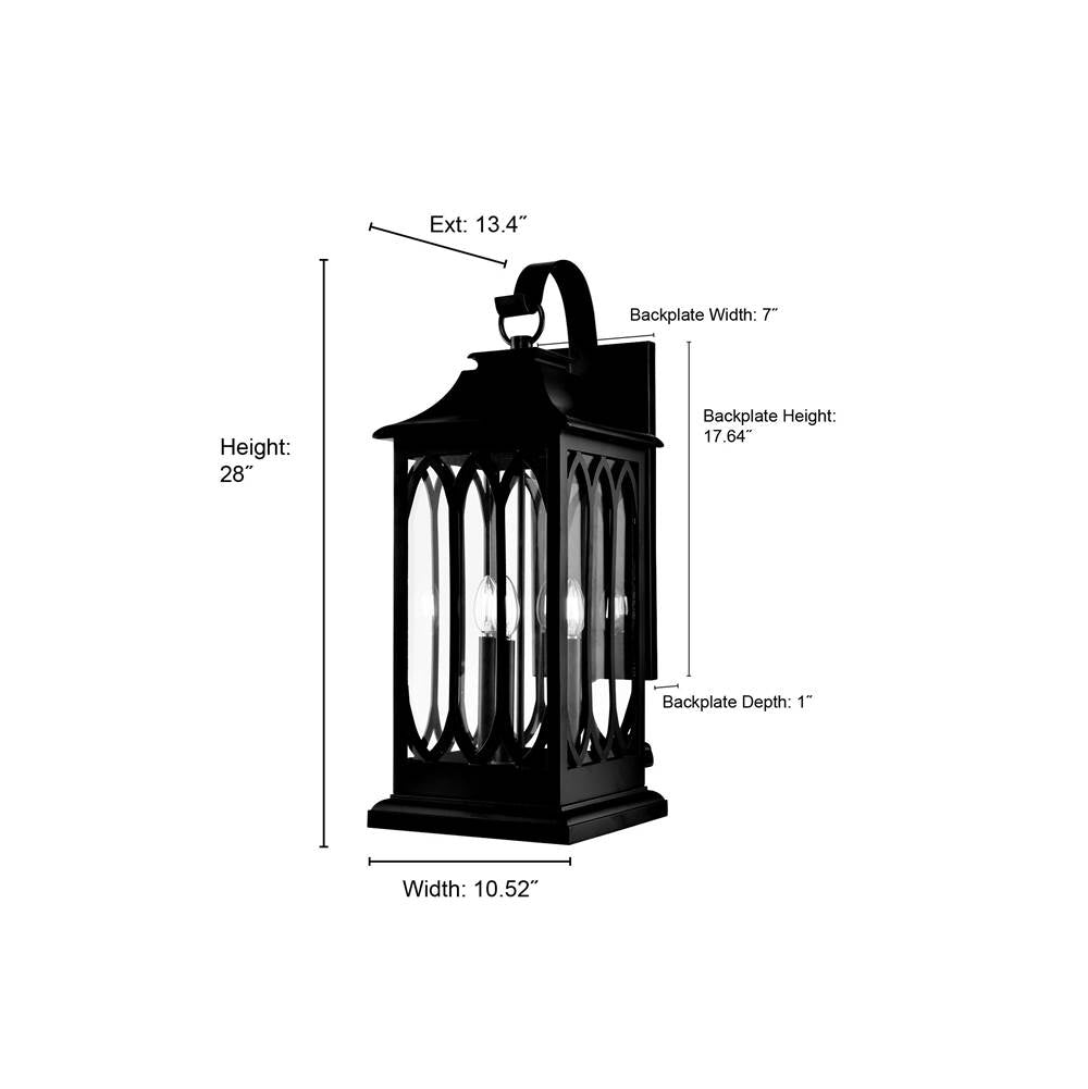Millennium Lighting 88103-PBK Powder Coated Black Outdoor Wall Sconce Image 2