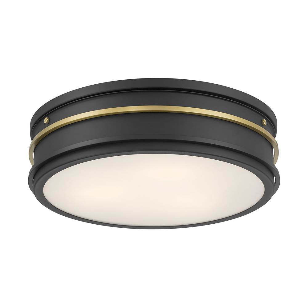 Millennium Lighting 90203-MB/VB Matte Black Stralara  16'' Wide 3-light Flush Mount Image 1