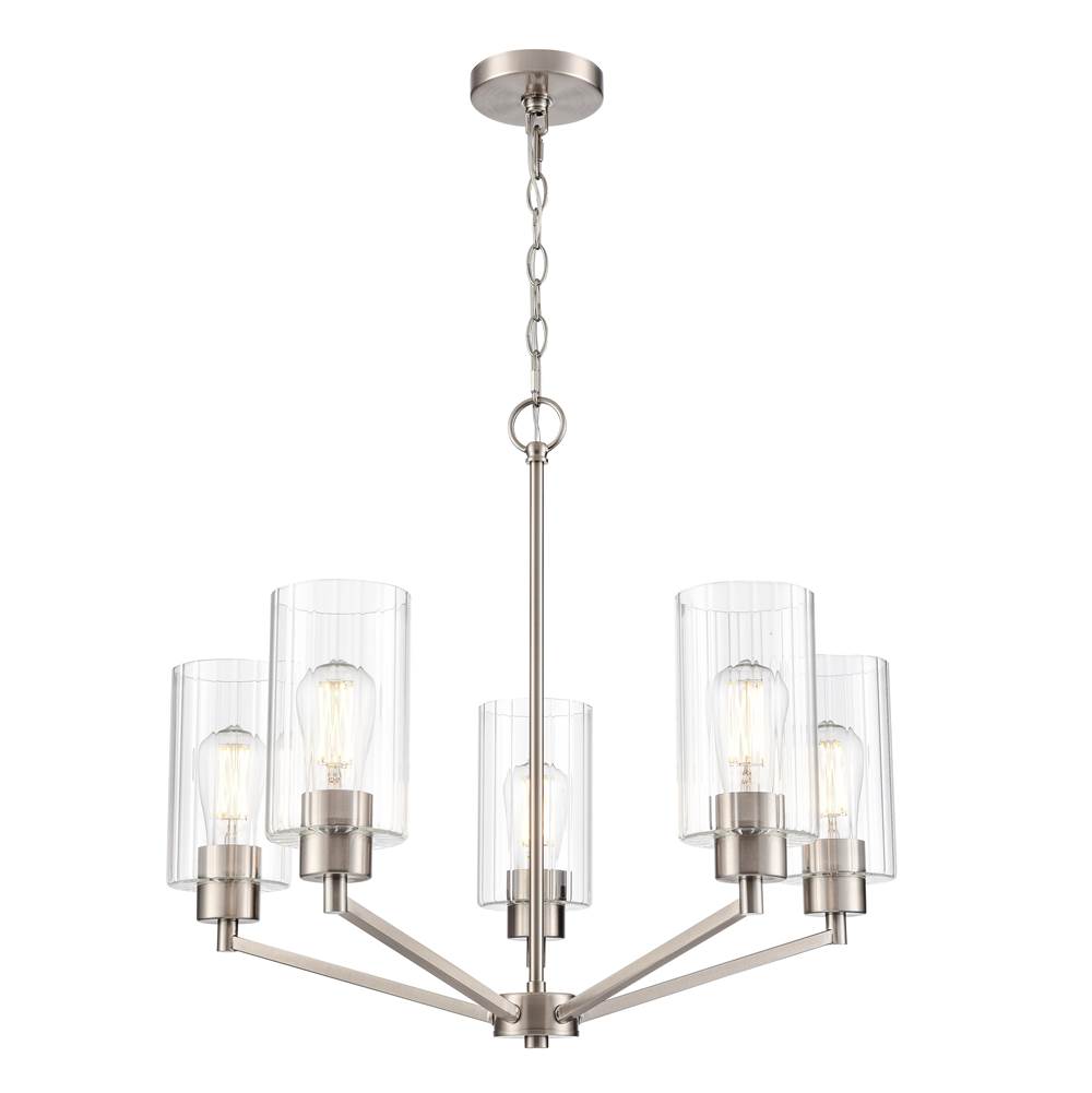 Millennium Lighting Beverlly 26'' Wide 5-light Chandelier - Brushed Nickel