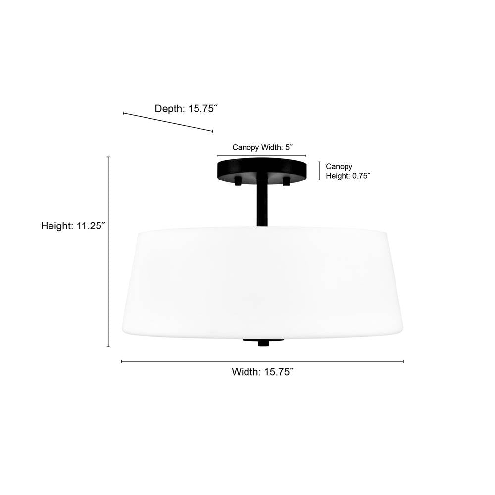 Millennium Lighting 214103-MB Matte Black Laphia 15.75'' Wide 3-light Semi Flush - Matte Black Image 2
