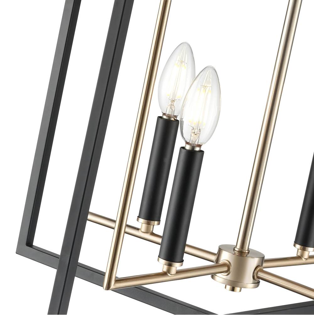 Millennium Lighting 91704-MB/MG Matte Black,Modern Gold Noelle 15'' Wide 4-light Pendant - Matte Black Image 5