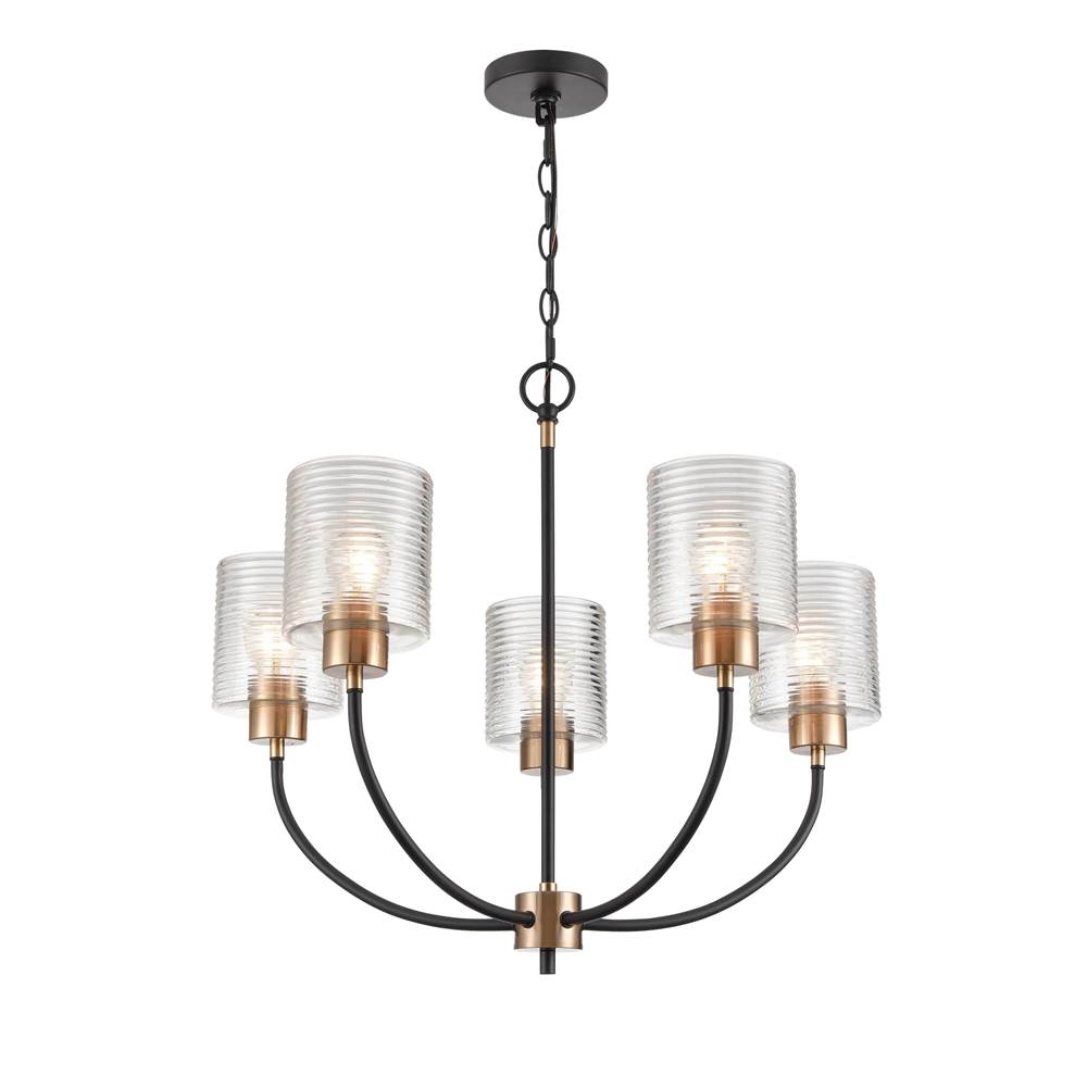 Millennium Lighting 9425-MB/MG Matte Black Modern Gold Chandelier Ceiling Light Image 1
