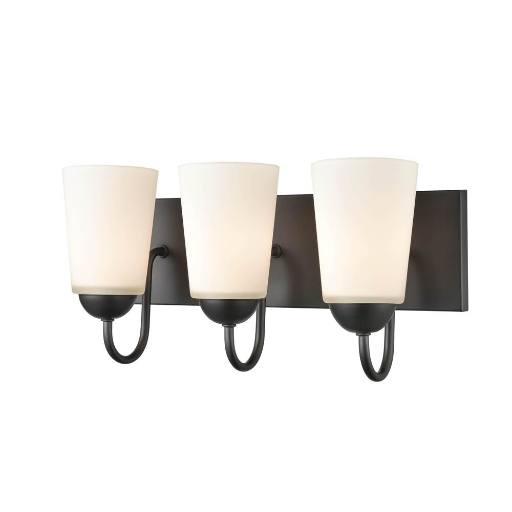 Millennium Lighting 9813-MB Matte Black 3 Light Vanity Image 5