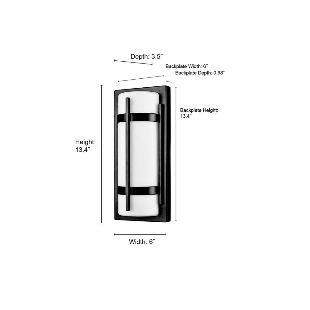 Millennium Lighting 76001-PBK Powder Coated Black Outdoor Wall Sconce Led Image 2