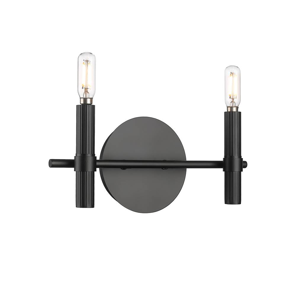 Millennium Lighting 25602-MB Matte Black Skyva 6'' High 2-light Vanity - Matte Black Image 1