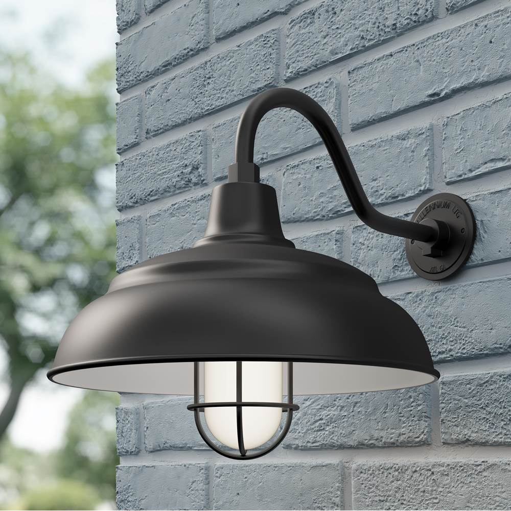 Millennium Lighting RALWHS17-SB Satin Black Aluminum Warehouse Shade Image 2