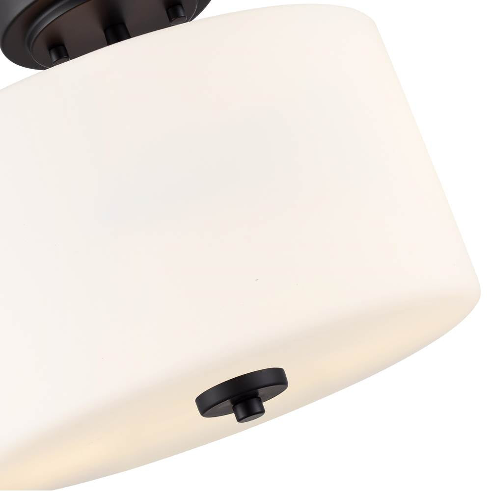 Millennium Lighting 2710WG-MB Matte Black Verlana 22'' 2-light Semi-flush Mount - Matte Black Image 3