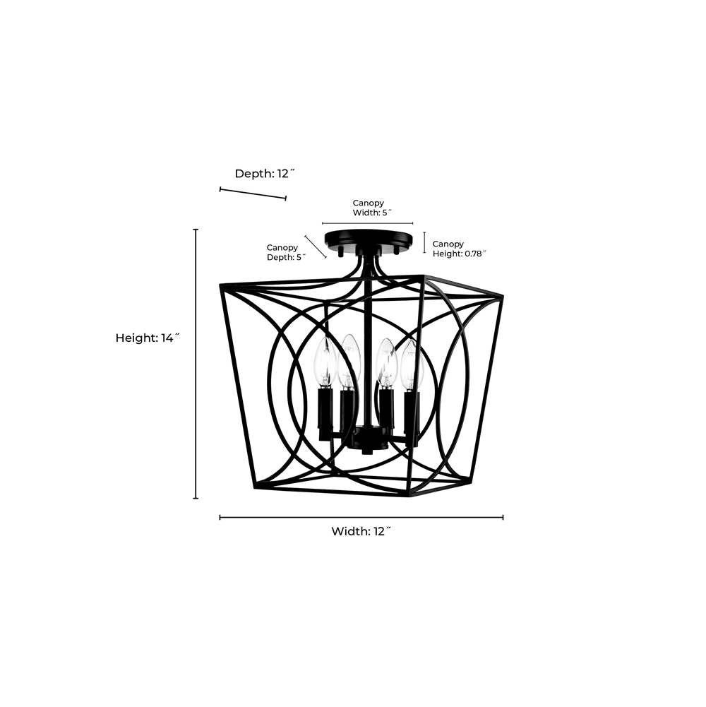 Millennium Lighting 4004-PMG Painted Modern Gold Semi-flush Ceiling Mount Image 3
