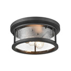 Millennium Lighting 4402-PBK Powder Coat Black Outdoor Flush Mount Image 2
