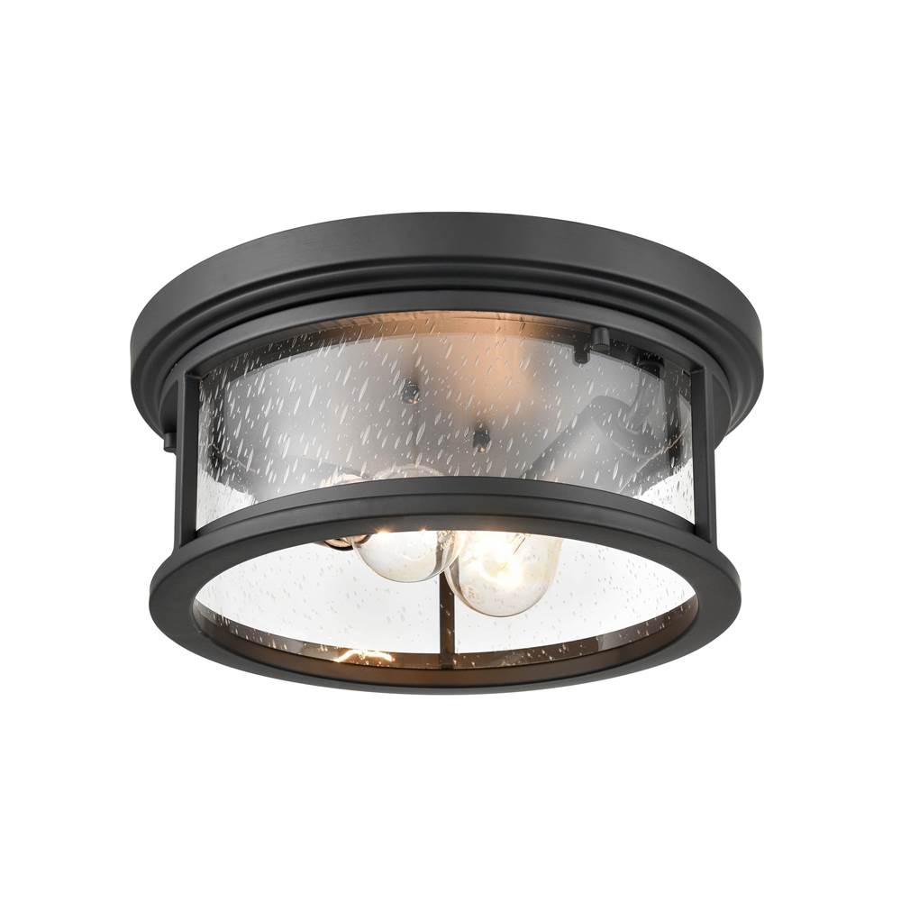 Millennium Lighting 4402-PBK Powder Coat Black Outdoor Flush Mount Image 2