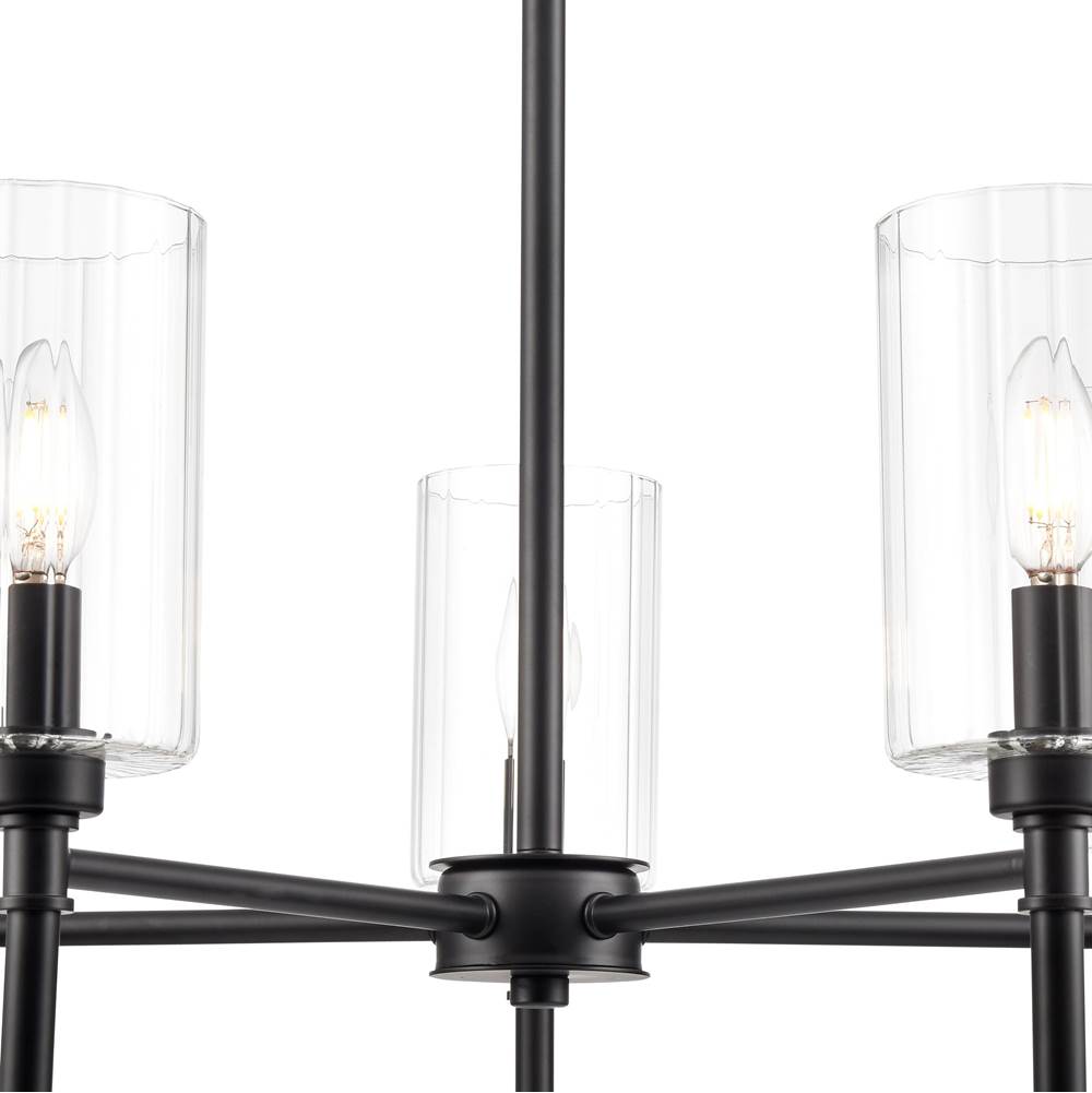 Millennium Lighting 9915-MB Matte Black Chastine 24'' Wide 5-light Chandelier - Matte Black Image 6