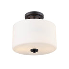 Millennium Lighting 2710WG-MB Matte Black Verlana 22'' 2-light Semi-flush Mount - Matte Black Image 4