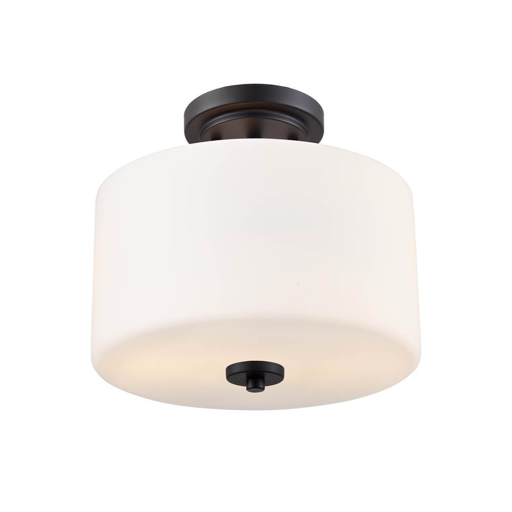Millennium Lighting 2710WG-MB Matte Black Verlana 22'' 2-light Semi-flush Mount - Matte Black Image 4