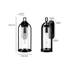 Millennium Lighting 199601-PBK Powder Coated Black Luxio 20'' High 1-light Outdoor Wall Sconce - Powder Coated Black Image 2