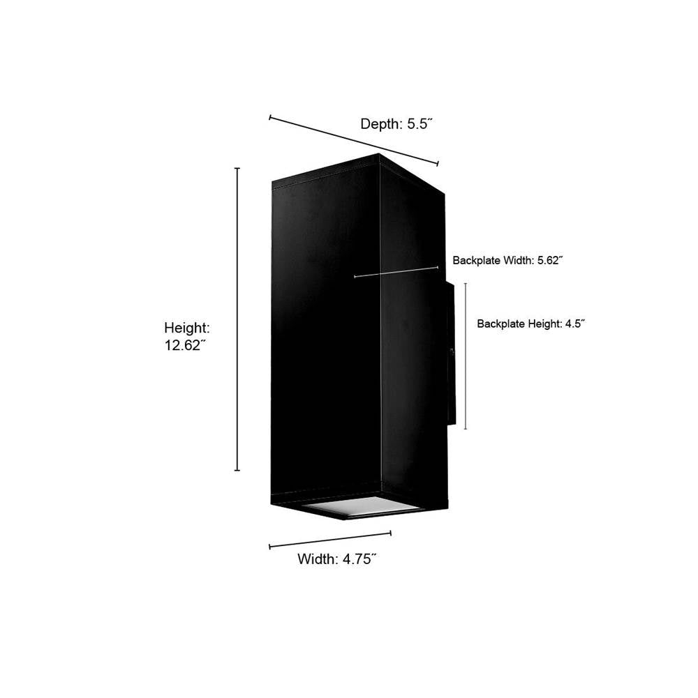 Millennium Lighting 43002-PBK Powder Coated Black Outdoor Wall Sconce Image 2
