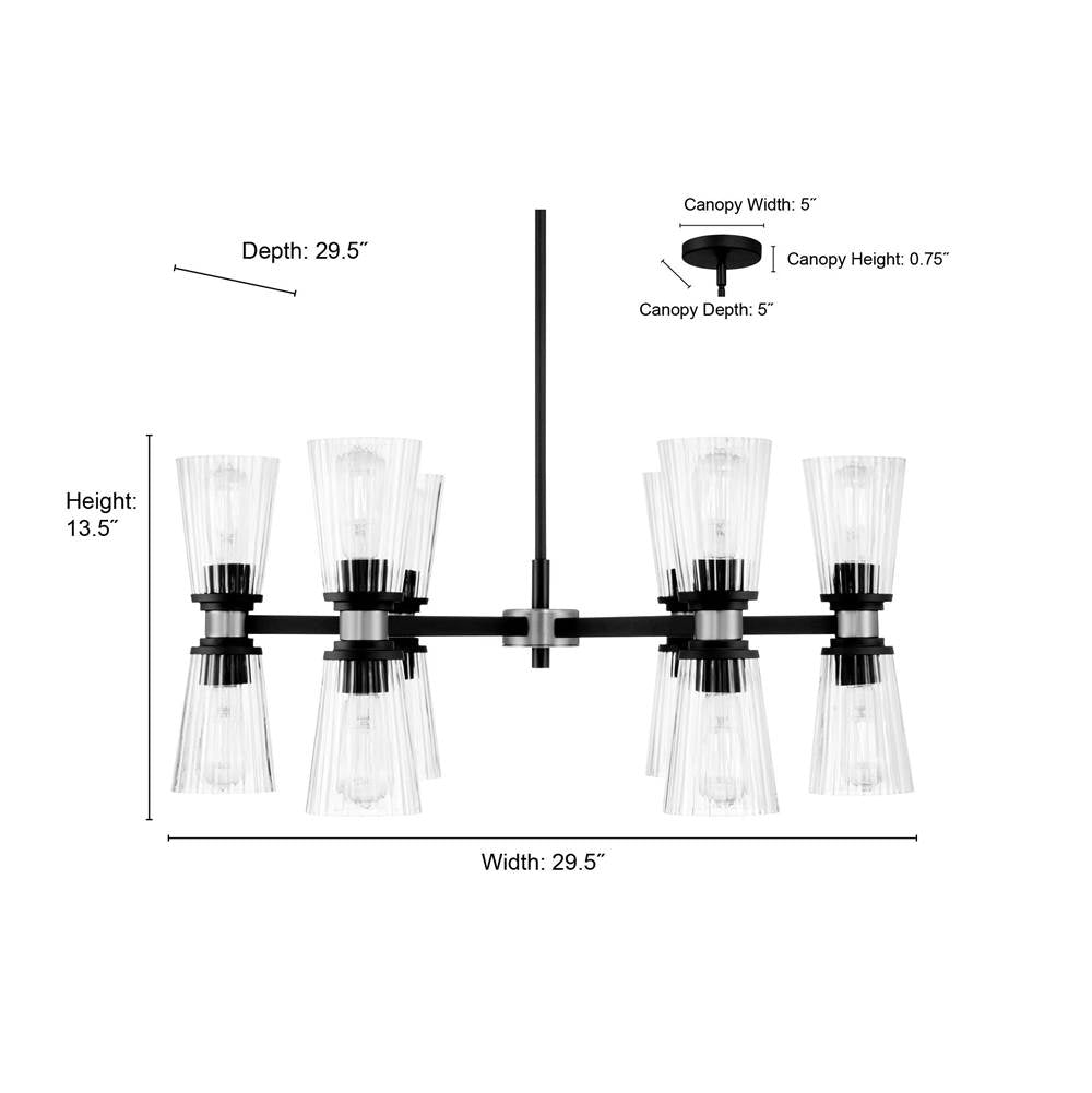 Millennium Lighting 9312-MB/VB Matte Black Lustria  29.5'' Wide 12-light Chandelier Image 2