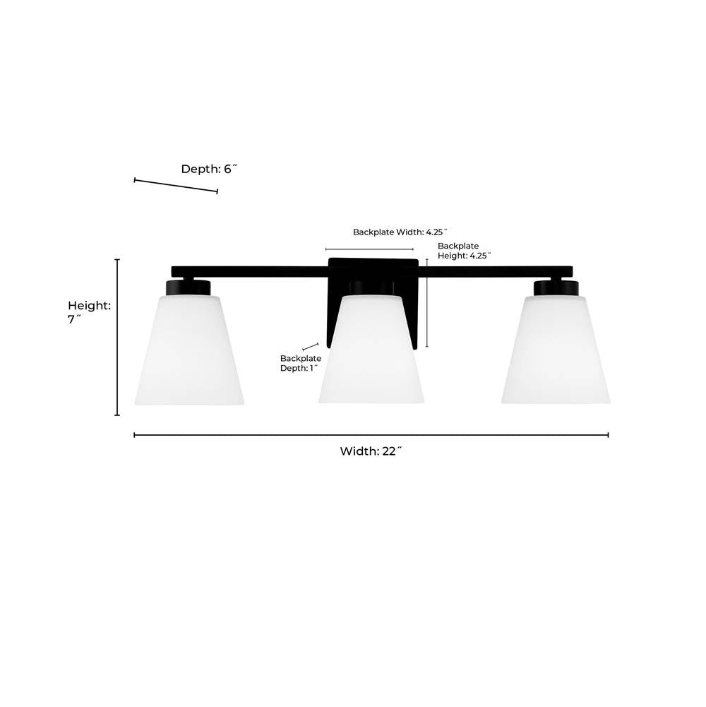 Millennium Lighting 64003WG-MG Modern Gold Strayhan 22'' Wide 3-light Vanity Image 2
