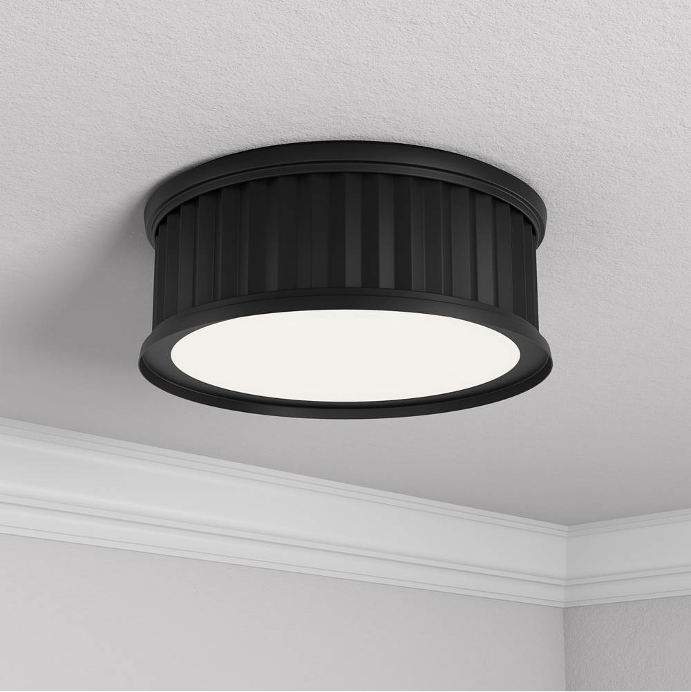 Millennium Lighting 9502-MB Matte Black Corvella 14'' Wide 2-light Flush Mount Image 3