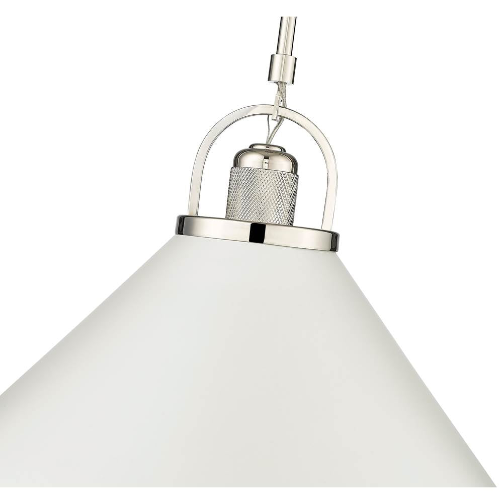 Millennium Lighting 20901-PN/MW Polished Nickel,Matte White Pendant Light Image 3