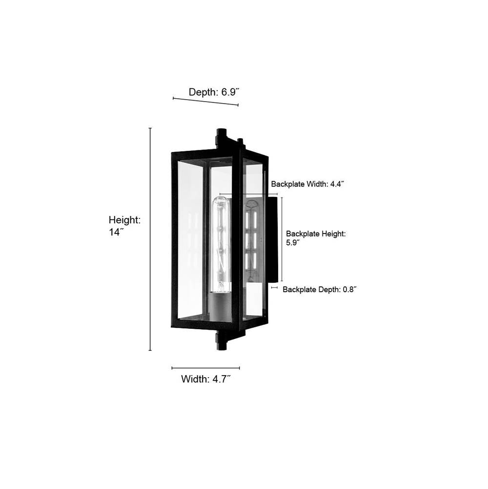 Millennium Lighting 230001-TBK Textured Black Outdoor Wall Sconce Image 2