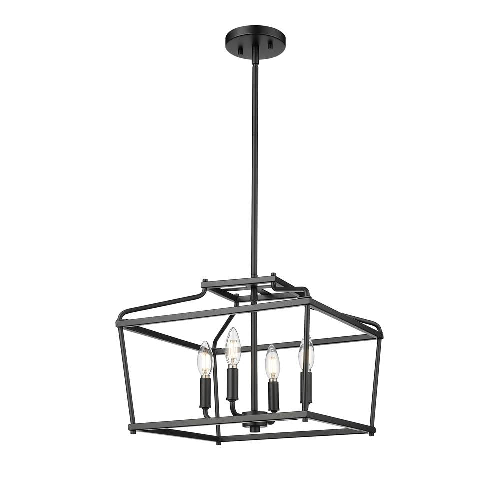 Millennium Lighting 19104-MB Matte Black Nellita 16'' Wide 4-light Pendant - Matte Black Image 1