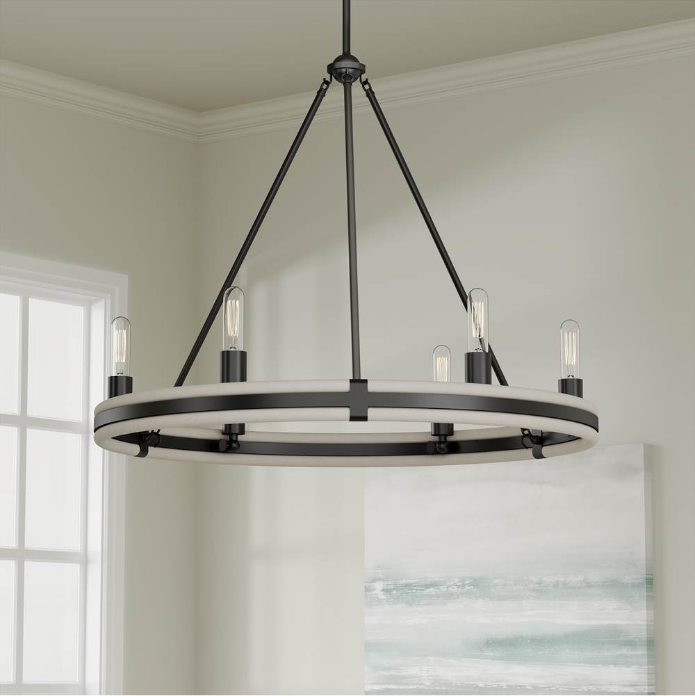 Millennium Lighting 207106-MB Matte Black Rovessa 32'' Wide 6-light Chandelier Image 4