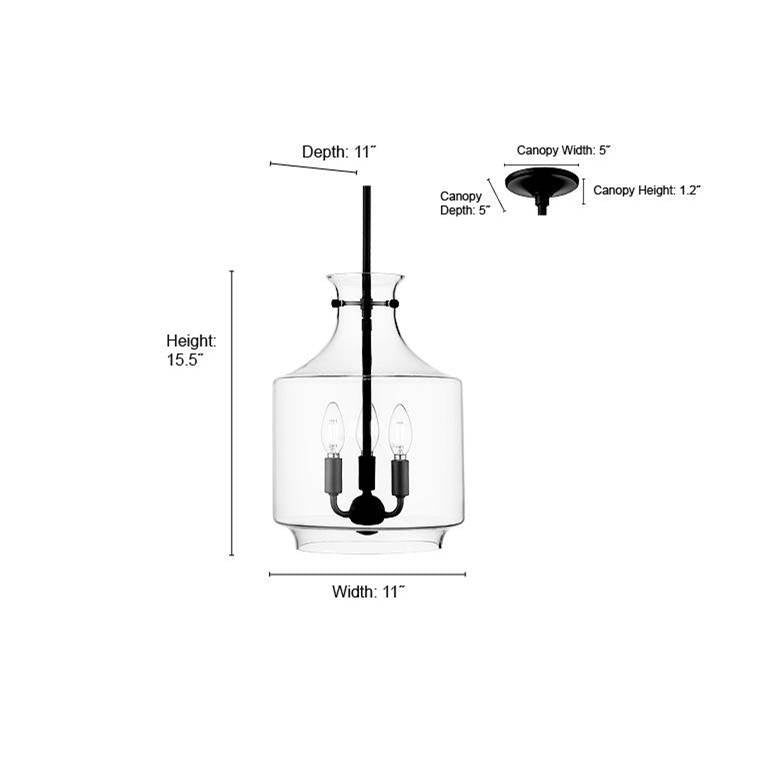 Millennium Lighting 22803-MB Matte Black Pendant Light Image 3