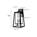 Millennium Lighting 198502-PBK Powder Coated Black Denzell 21.25'' High 2-light Outdoor Wall Sconce - Powder Coated Black Image 2