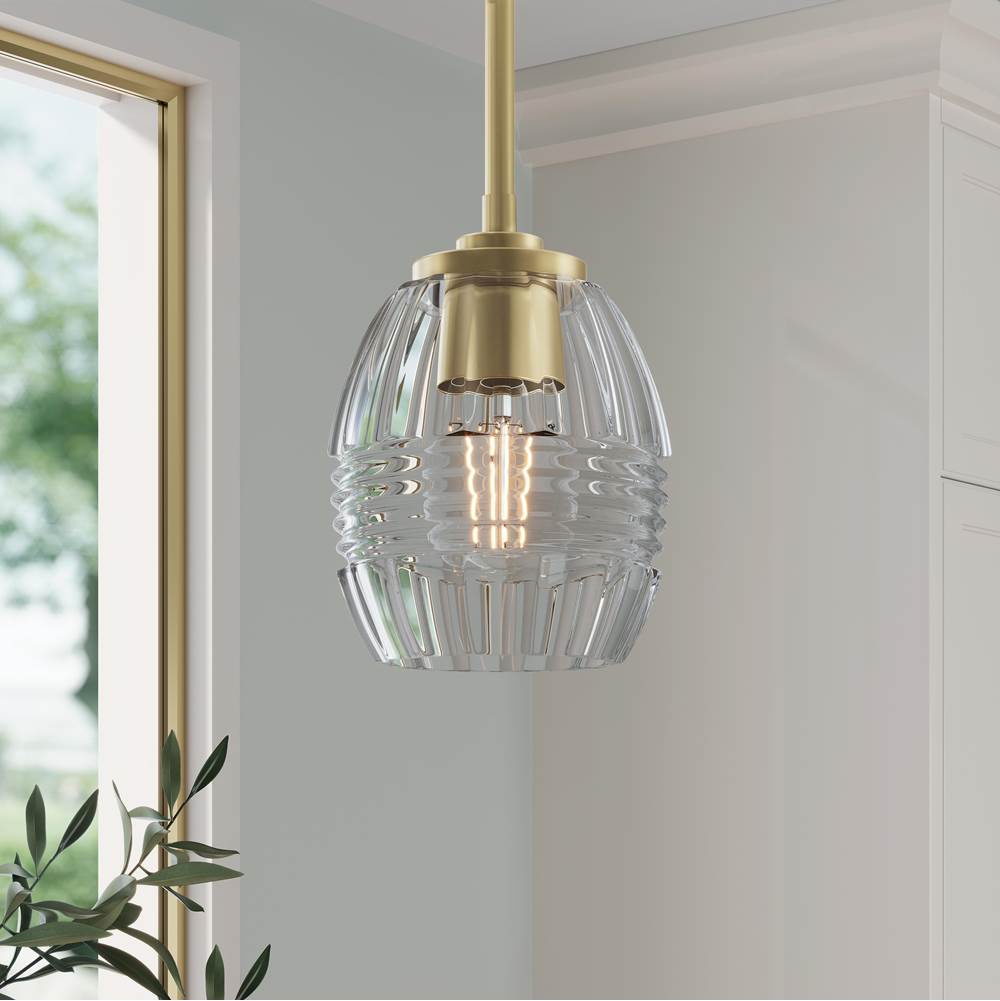 Millennium Lighting 9981-VB Vintage Brass Miravelle 5.25'' Wide 1-light Mini Pendant Image 4