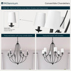Millennium Lighting 12106-MB Matte Black Chandelier Ceiling Light Image 2